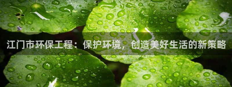 彩名堂官网2：江门市环保工程：保护环